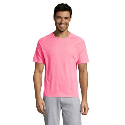 МЪЖКА ТЕНИСКА ОТ ДИШАЩ ПОЛИЕСТЕР SPORTY, РОЗОВА