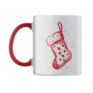 КЕРАМИЧНА ЧАША FESTIMUG, БЯЛА С ЧЕРВЕНА КАРТИНКА
