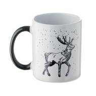 КЕРАМИЧНА ЧАША FESTIMUG, БЯЛА С ЧЕРНА КАРТИНКА